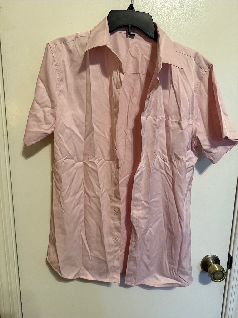 Men's Short Sleeve Pink Dress Shirt